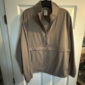 Quarter-Zip Pullover Jacket in Taupe